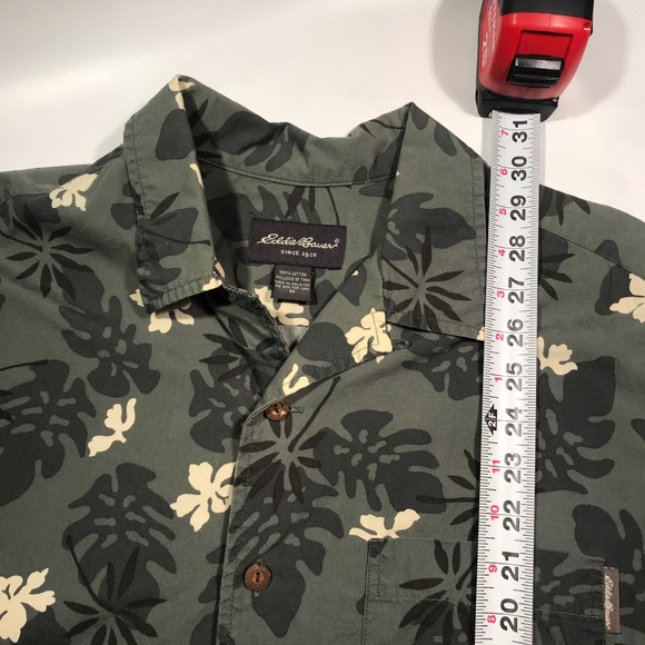 Eddie Bauer Hawaiian aloha flower button up shirt - Picture 4 of 8